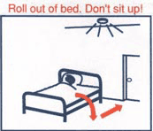 Roll out of bed. Don't sit up!