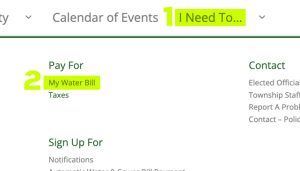 Select "I Need To..." from the navigation bar. Then, under "Pay For", click "My Water Bill"